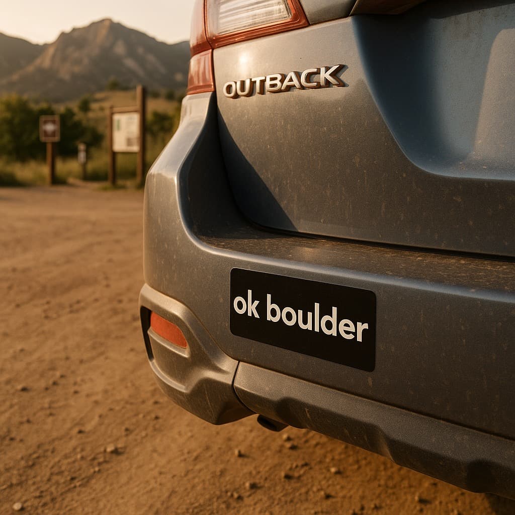 Subaru at the trailhead